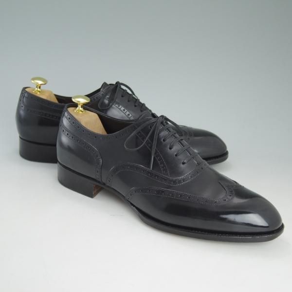 美品★シェットランドフォックス SIZE 8.5【上級★ケンジントン/3014SF】フルブローグ/黒/カーフ/ウイングチップ/Shetlandfox★d031