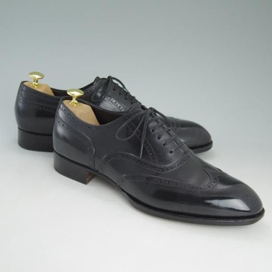 美品★シェットランドフォックス SIZE 8.5【上級★ケンジントン/3014SF】フルブローグ/黒/カーフ/ウイングチップ/Shetlandfox★d031