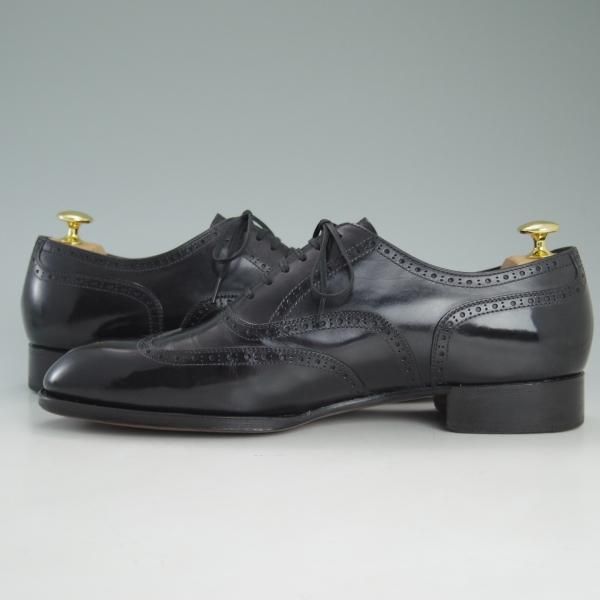 美品★シェットランドフォックス SIZE 8.5【上級★ケンジントン/3014SF】フルブローグ/黒/カーフ/ウイングチップ/Shetlandfox★d031