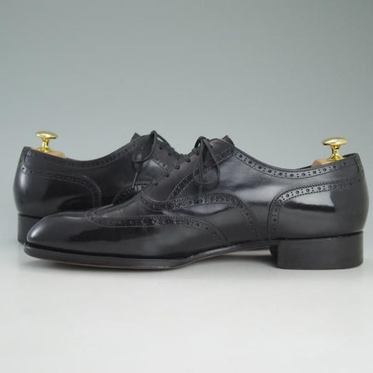 美品★シェットランドフォックス SIZE 8.5【上級★ケンジントン/3014SF】フルブローグ/黒/カーフ/ウイングチップ/Shetlandfox★d031