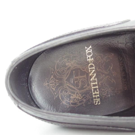美品★シェットランドフォックス SIZE 8.5【上級★ケンジントン/3014SF】フルブローグ/黒/カーフ/ウイングチップ/Shetlandfox★d031