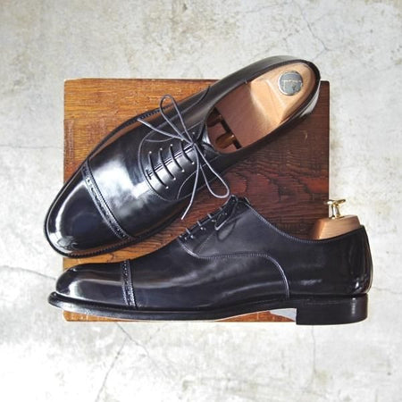 極上★スコッチグレイン SIZE 26.5【★伊勢丹メンズ別注/Isetan Men's】3908/パンチドキャップトゥ/黒/カーフ/SCOTCH GRAIN★d034