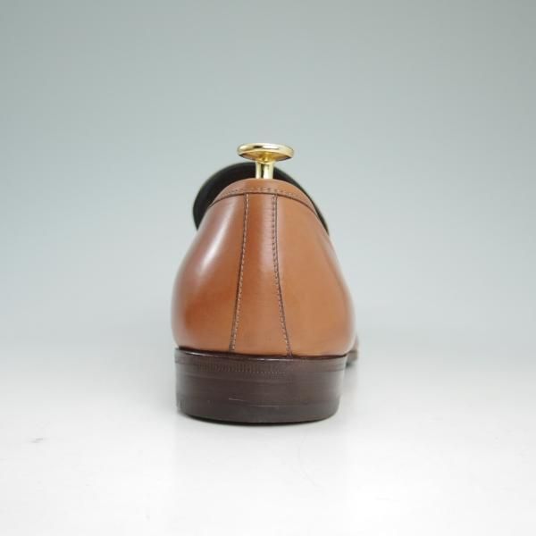 極美品★(伊)タニノクリスチー SIZE 8【定価17万円程度★最後期のローファー】カーフ/136659/茶/TANINO CRISCI★d036
