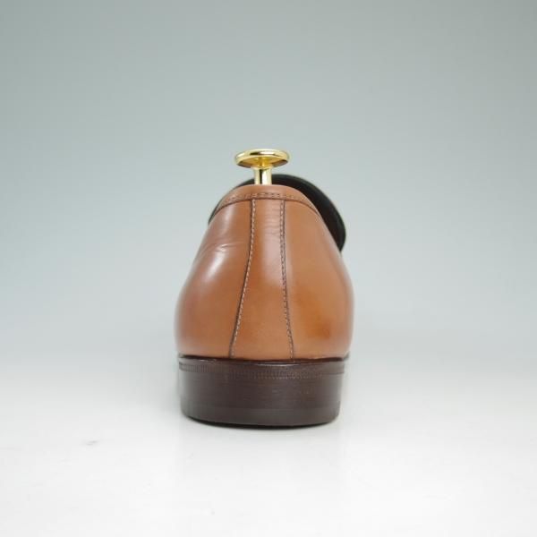 極美品★(伊)タニノクリスチー SIZE 8【定価17万円程度★最後期のローファー】カーフ/136659/茶/TANINO CRISCI★d036