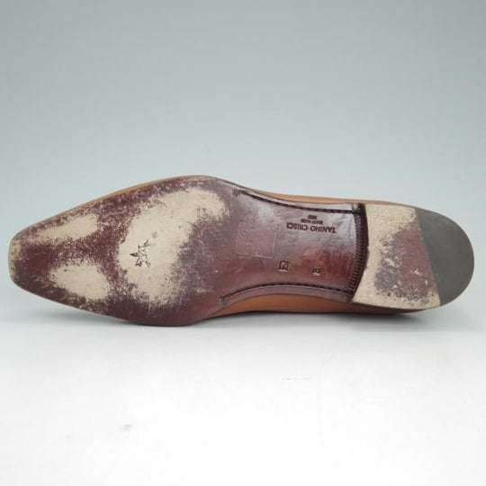 極美品★(伊)タニノクリスチー SIZE 8【定価17万円程度★最後期のローファー】カーフ/136659/茶/TANINO CRISCI★d036