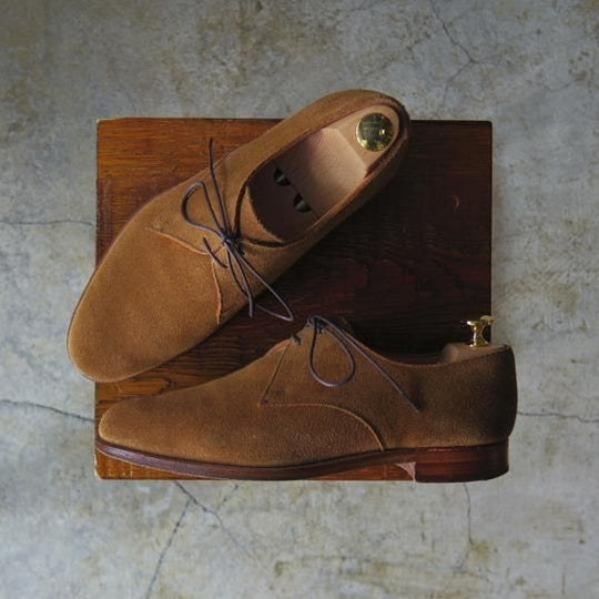 極上★クロケット&ジョーンズ 5.5E【★トゥモローランド別注/TOMORROWLAND】317ラスト/Burford/スエード/薄茶/Crockett&Jones★d040