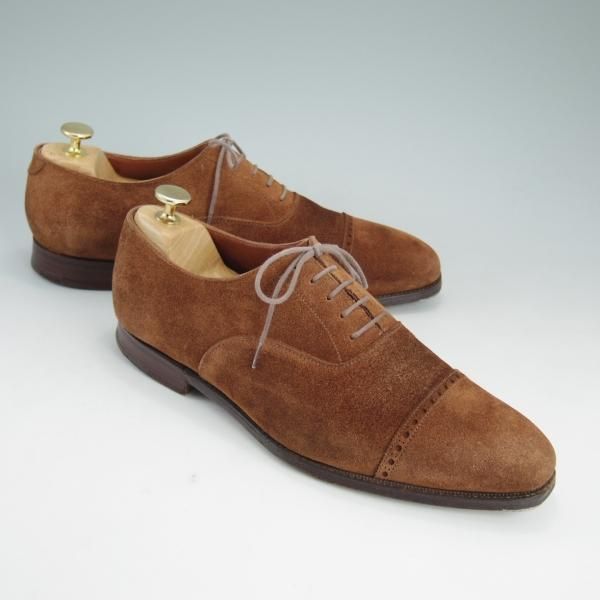 極上★クロケット&ジョーンズ 7.5E【★ハンドグレードライン/BELGRAVE】337ラスト/スエード/Crockett&Jones★d041