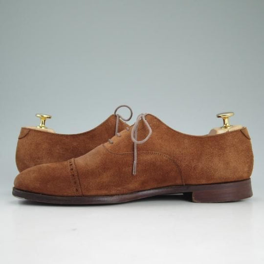 極上★クロケット&ジョーンズ 7.5E【★ハンドグレードライン/BELGRAVE】337ラスト/スエード/Crockett&Jones★d041