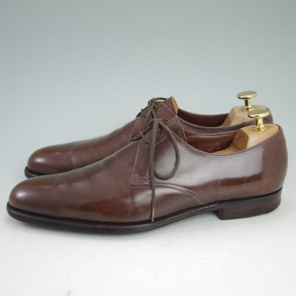 極上★クロケット&ジョーンズ 6.5D【★ハンドグレードライン/BATEMAN】プレーントゥ/Vフロント/カーフ/茶/Crockett&Jones★d042
