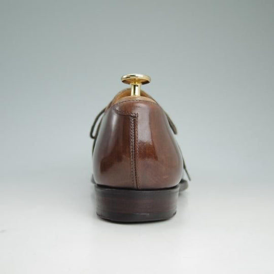 極上★クロケット&ジョーンズ 6.5D【★ハンドグレードライン/BATEMAN】プレーントゥ/Vフロント/カーフ/茶/Crockett&Jones★d042