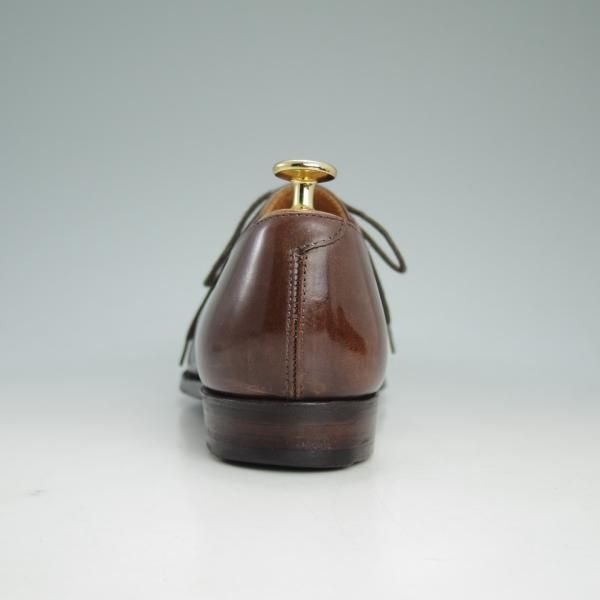 極上★クロケット&ジョーンズ 6.5D【★ハンドグレードライン/BATEMAN】プレーントゥ/Vフロント/カーフ/茶/Crockett&Jones★d042