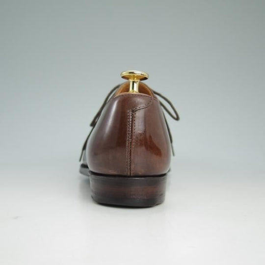 極上★クロケット&ジョーンズ 6.5D【★ハンドグレードライン/BATEMAN】プレーントゥ/Vフロント/カーフ/茶/Crockett&Jones★d042