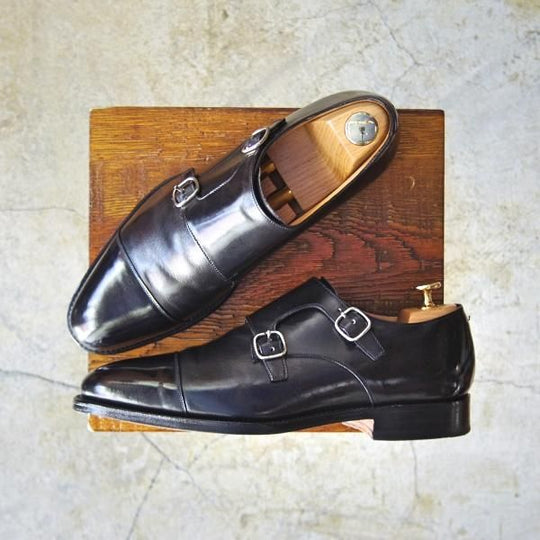 美品★チャーチ 60G/UK6【貴重★ベティスカーフ仕様/MILLTOWN/5都市ロゴ】150ラスト/ダブルモンク/黒/Church's★d050