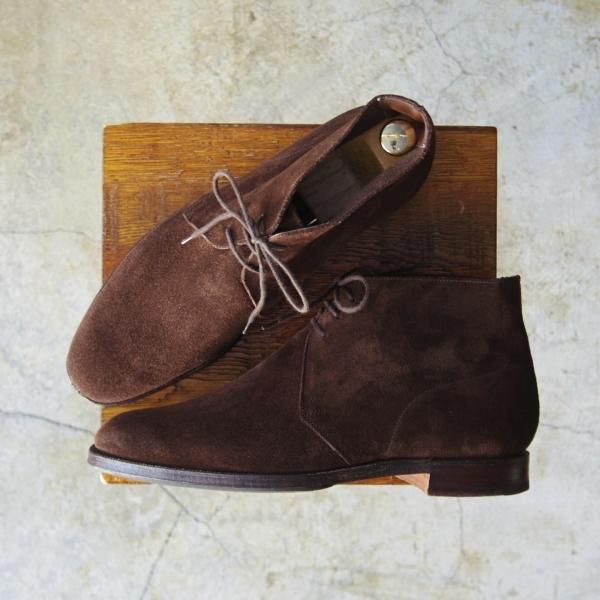 極上★クロケット&ジョーンズ 7.5E【★チャッカ/CHUKKA】200ラスト/スエード/チャッカブーツ/濃茶/Crockett&Jones★d054