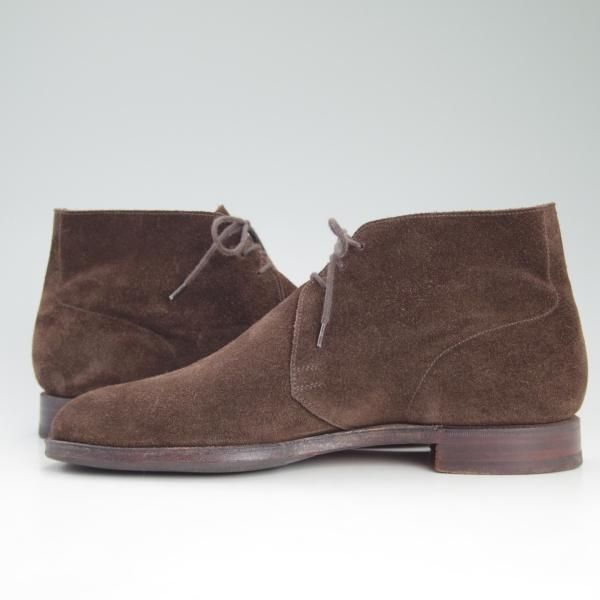 極上★クロケット&ジョーンズ 7.5E【★チャッカ/CHUKKA】200ラスト/スエード/チャッカブーツ/濃茶/Crockett&Jones★d054