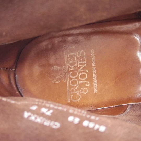 極上★クロケット&ジョーンズ 7.5E【★チャッカ/CHUKKA】200ラスト/スエード/チャッカブーツ/濃茶/Crockett&Jones★d054