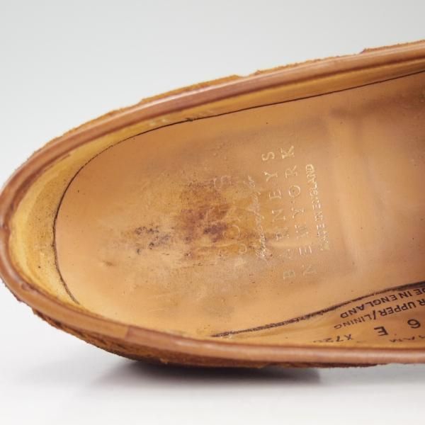 極上★クロケット&ジョーンズ 6E【★バーニーズNY別注/LANGHAM 3】タッセルローファー/325ラストスエード/茶/BARNEYS/Crockett&Jones★d055