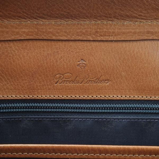極上★(イタリア製)BROOKS BROTHERS【★ダレスバッグ/ブルックスブラザーズ】茶/メンズ ビジネス バッグ/レザー ブリーフケース★N5260