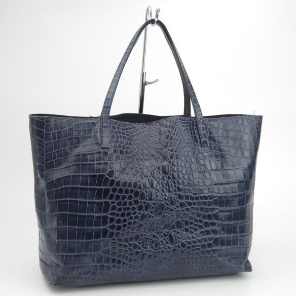 極上★フェリージ/Felisi【定価7.5万円★トートバッグ/11-91】紺/レザー/クロコ型押し/トート バッグ/メンズ&レディース/ビジネス★N5261