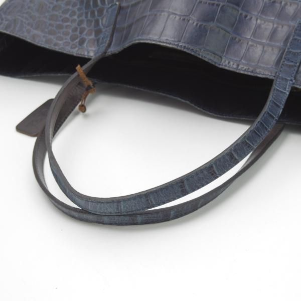 極上★フェリージ/Felisi【定価7.5万円★トートバッグ/11-91】紺/レザー/クロコ型押し/トート バッグ/メンズ&レディース/ビジネス★N5261
