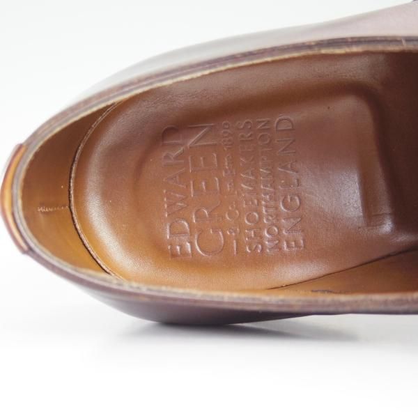 美品★エドワードグリーン 6.5F【最新ロゴ★CHELSEA/チェルシー】202ラスト/ストレートチップ/ダークオーク/茶カーフ/EDWARD GREEN★d064