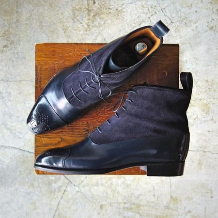 ★(仏)オーベルシー SIZE 5.5【定価15万円以上★(神戸三宮)CINQUECLASSICO別注/スエード×カーフ】ブーツ/チンクエクラシコ/AUBERCY★d068