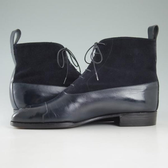 ★(仏)オーベルシー SIZE 5.5【定価15万円以上★(神戸三宮)CINQUECLASSICO別注/スエード×カーフ】ブーツ/チンクエクラシコ/AUBERCY★d068