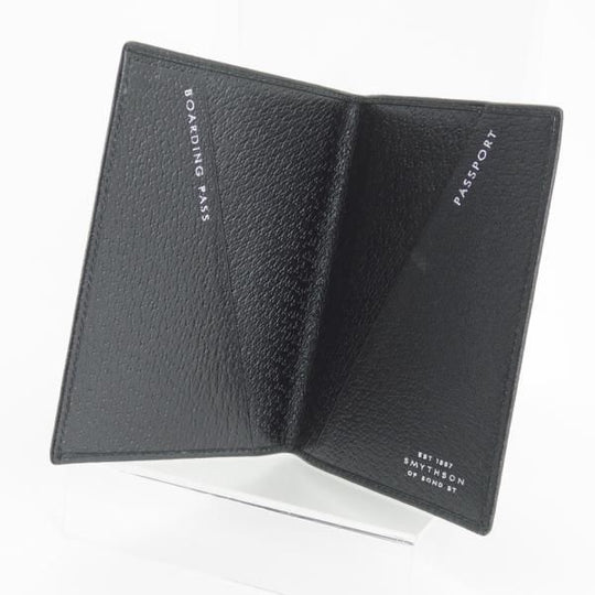 ほぼ未使用★(英)スマイソン/SMYTHSON【定価7万円以上★ジップトラベルウォレット】黒/財布&パスポートケース/メンズ&レディース★d018