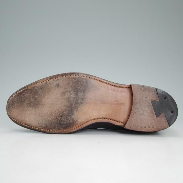 ダーバン アルパカ混 ステンカラーコート 日本製 ヘリンボーン ブラック L Alden collection|D9519C(BROGUE別注/ブラックコードバン/パンチ
