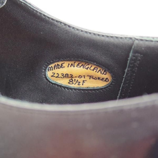 極美品★(英)グレンソン 8.5F【★グッドイヤーウェルテッド製法/TWEED】Uチップ/22383-01/カーフ/黒/GRENSON★d075