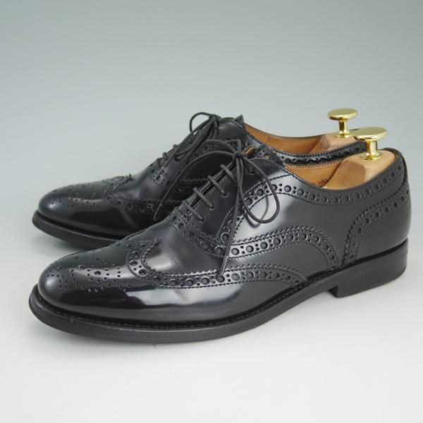 極上★チャーチ(レディース) SIZE 37【★バーウッド/BURWOOD WG】ポリッシュドバインダーカーフ/フルブローグ/黒/Church's★d077