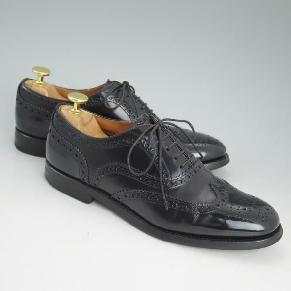 極上★チャーチ(レディース) SIZE 37【★バーウッド/BURWOOD WG】ポリッシュドバインダーカーフ/フルブローグ/黒/Church's★d077