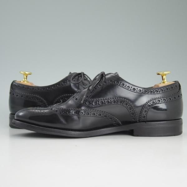 極上★チャーチ(レディース) SIZE 37【★バーウッド/BURWOOD WG】ポリッシュドバインダーカーフ/フルブローグ/黒/Church's★d077