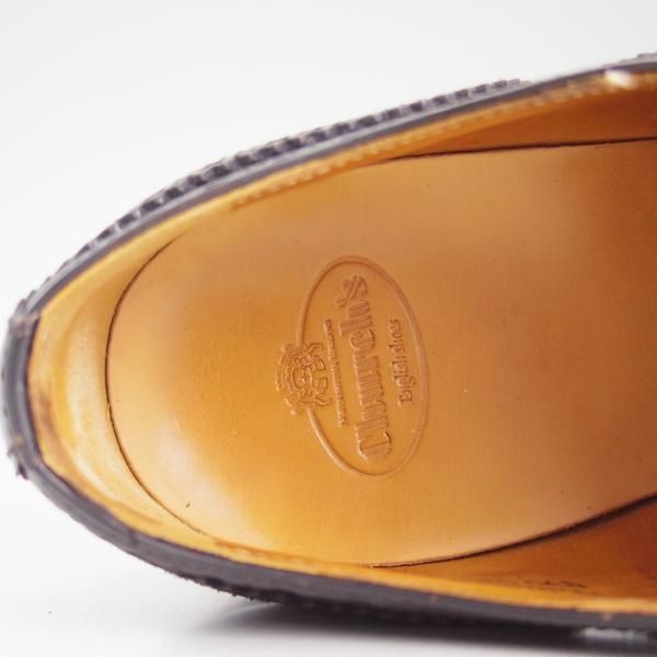 極上★チャーチ(レディース) SIZE 37【★バーウッド/BURWOOD WG】ポリッシュドバインダーカーフ/フルブローグ/黒/Church's★d077
