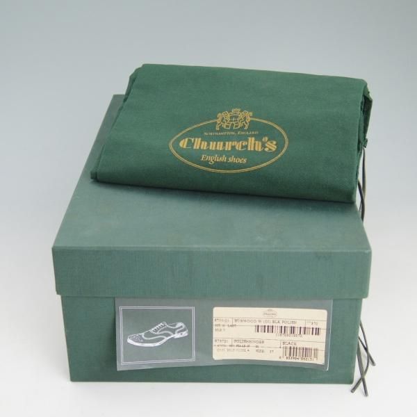 極上★チャーチ(レディース) SIZE 37【★バーウッド/BURWOOD WG】ポリッシュドバインダーカーフ/フルブローグ/黒/Church's★d077