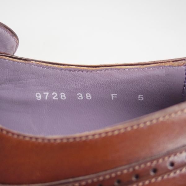 美品★(伊)サントーニ SIZE 5【★モンクストラップ】濃茶/9728/ウイングチップ/Santoni★d079