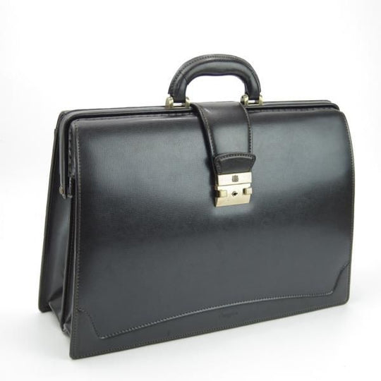 美品★アクアスキュータム/Aquascutum【★ダレスバッグ】メンズ ビジネス バッグ/レザー ブリーフケース/黒★N5281