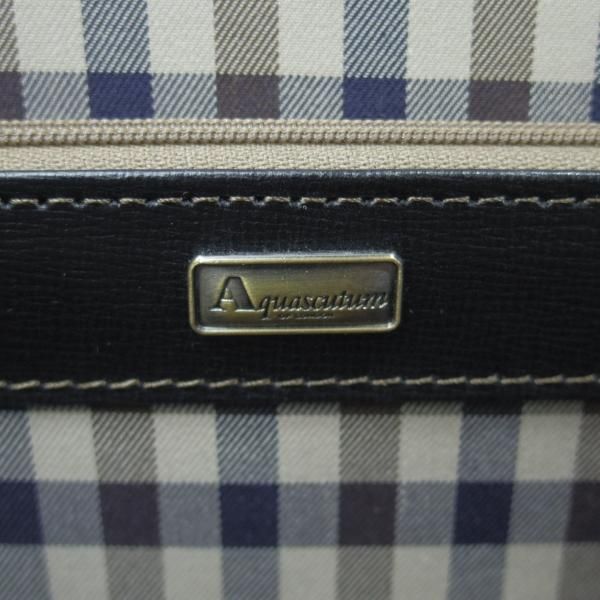 美品★アクアスキュータム/Aquascutum【★ダレスバッグ】メンズ ビジネス バッグ/レザー ブリーフケース/黒★N5281