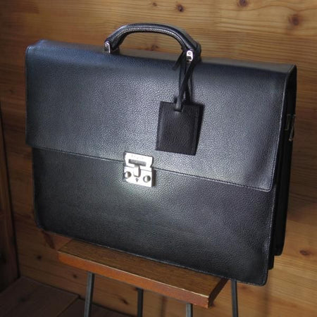 極上★(伊)サルヴァトーレ・フェラガモ/Ferragamo【★レザー ブリーフケース】黒/メンズ ビジネス バッグ/Salvatore★N5283