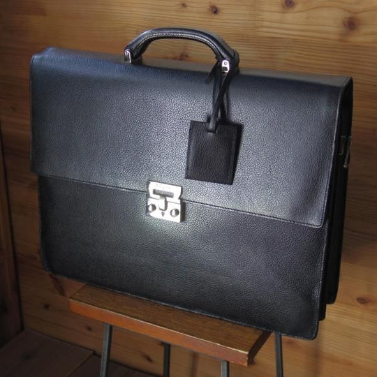 極上★(伊)サルヴァトーレ・フェラガモ/Ferragamo【★レザー ブリーフケース】黒/メンズ ビジネス バッグ/Salvatore★N5283