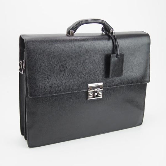極上★(伊)サルヴァトーレ・フェラガモ/Ferragamo【★レザー ブリーフケース】黒/メンズ ビジネス バッグ/Salvatore★N5283