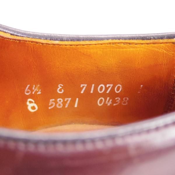 極上★(米)アレンエドモンズ 6.5E【貴重★ブラウン系コードバン/Brandywood】Uチップ/ALLEN EDMONDS★d087