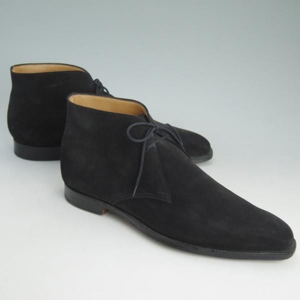 美品★クロケット&ジョーンズ 7.5E【定番★テットベリー/TETBURY/348ラスト】チャッカブーツ/スエード/黒/Crockett&Jones★d090