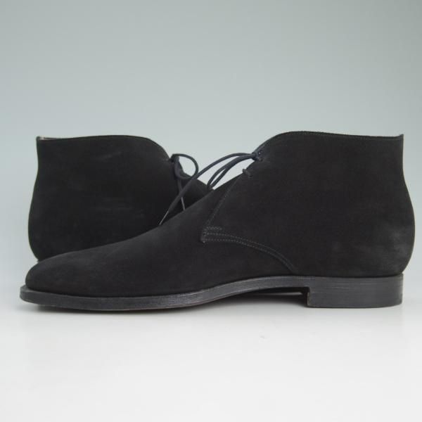 美品★クロケット&ジョーンズ 7.5E【定番★テットベリー/TETBURY/348ラスト】チャッカブーツ/スエード/黒/Crockett&Jones★d090