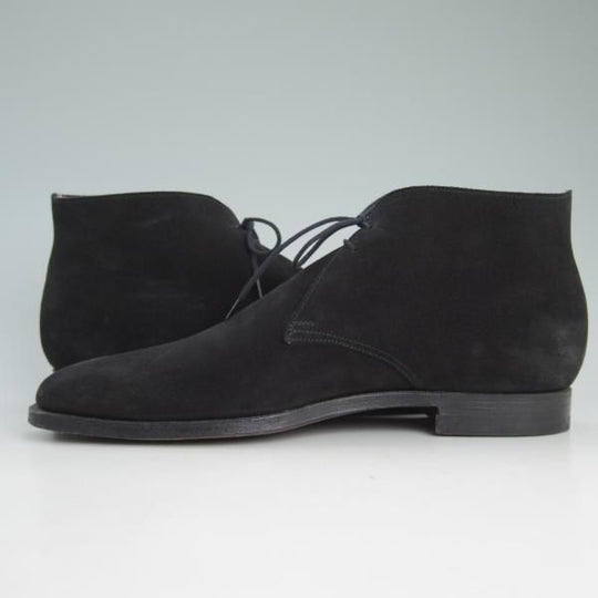 美品★クロケット&ジョーンズ 7.5E【定番★テットベリー/TETBURY/348ラスト】チャッカブーツ/スエード/黒/Crockett&Jones★d090