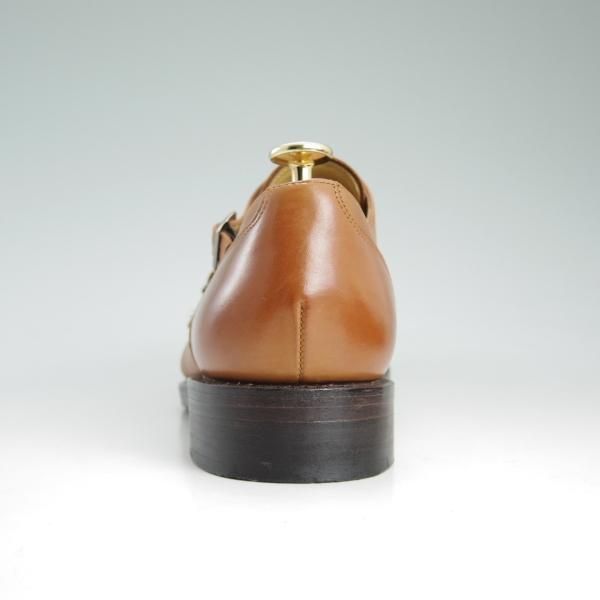 ほぼ未使用★パラブーツ SIZE 6.5【希少★レザーソールのダブルモンク】茶/カーフ/メンズ/Paraboot★d092