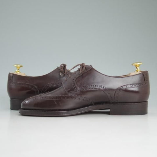 極美品★(伊)タニノクリスチー SIZE 5.5【貴重★ハンドソーンウェルテッド製法】フルブローグ/カーフ/メンズ/TANINO CRISCI★d094