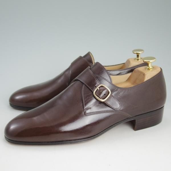 未使用★(伊)タニノクリスチー SIZE 7.5【貴重★デッドストック品/モンクストラップ】106504/カーフ/メンズ/濃茶/TANINO CRISCI★d096