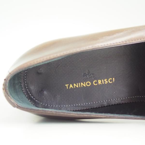 極美品★(伊)タニノクリスチー SIZE 5.5【定価17万円程度★最後期のコインローファー】135916/カーフ/メンズ/濃茶/TANINO CRISCI★d097