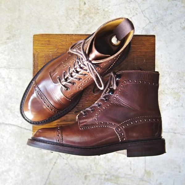 美品★トリッカーズ SIZE 6.5【★ダイナイトソール仕様/M7684】オイルドレザー/カントリーブーツ/濃茶/メンズ/Tricker's★d098